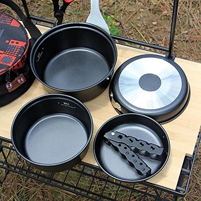 Titanium Camping Frying Pan Pot Cookware Open Fire Cookware with Folding  Handle
