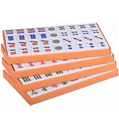 GUSTARIA Chinese Mahjong Set, Mahjong Game Set with 146 Numbered Large  Tiles (1.5, Green), Mahjongg Tiles Set with Brown Carrying Case (Mah  Jongg
