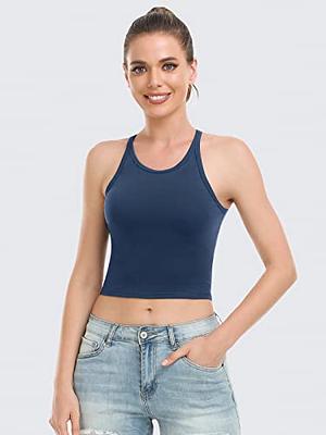  CRZ YOGA Pima Cotton Cropped Tank Tops for Women Workout Crop  Tops High Neck Sleeveless Athletic Gym Shirts Black XX-Small : Clothing,  Shoes & Jewelry