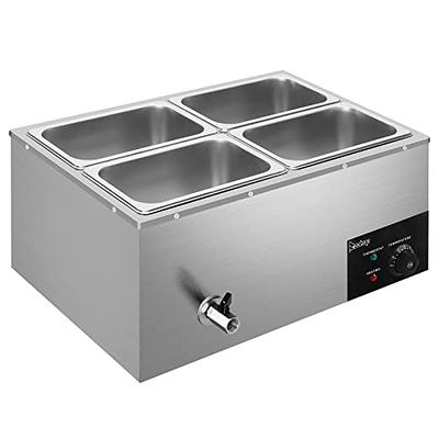 Wilprep 6 Pan Food Warmer for Parties Hotels Restaurants 1200W Buffet  Server and Warmer 