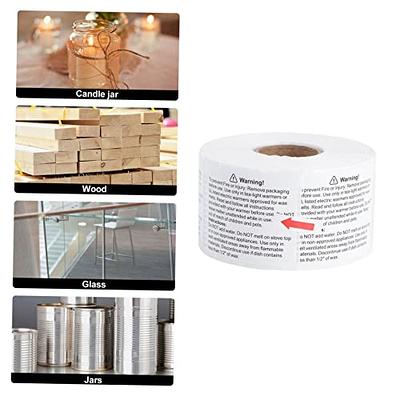 VILLCASE 1 Roll Candle Warning Sticker Candle Safety Decal Seal