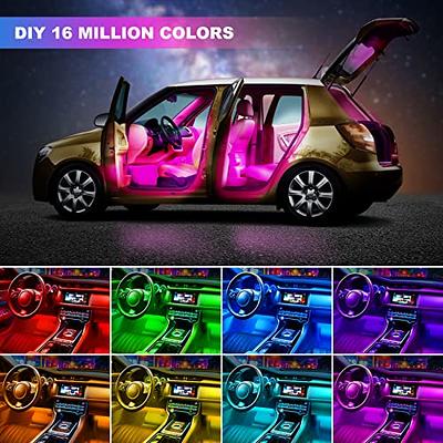 Interior Car Lights, Waterproof Multi DIY Color Music, Remote and