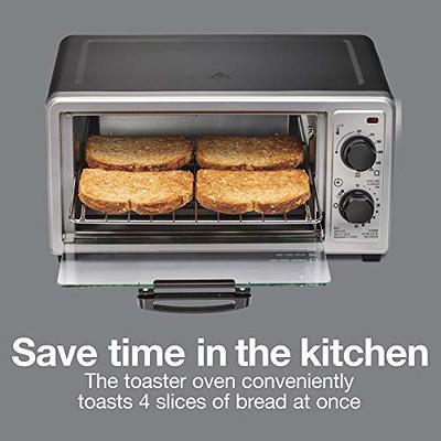 Extra Wide Countertop Toaster Oven - Convection Oven for 8-Slice Bake Bread with Bake Pan Broil Rack & Toasting Rack (Black), Silver