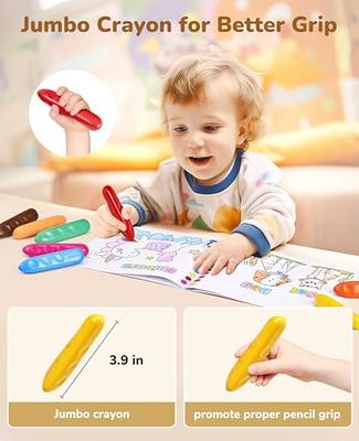 Jar Melo Jumbo Crayons for Toddlers, 12 Colors Twistable Crayons with 108  PDF Coloring Pages, Non Toxic Washable Crayons Silky Large Big Baby  Crayons