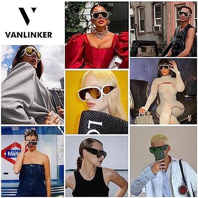 VANLINKER Oversized Round Sunglasses for Women Men Trendy One