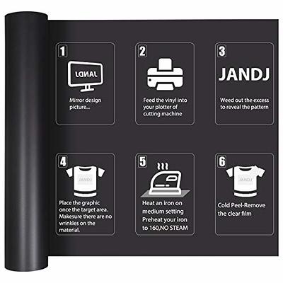 JANDJPACKAGING White Heat Transfer Vinyl Bundle 12 x 15FT - Iron