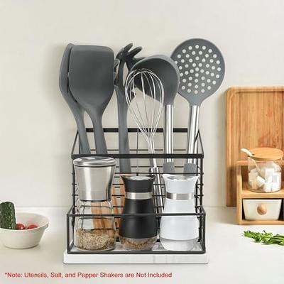 Stainless Steel Kitchen Utensil Set with Storage Rack 