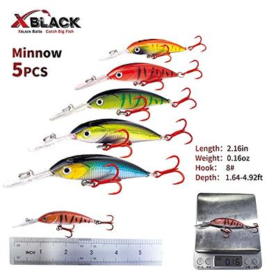 XBLACK Minnow Lures Set Minnow Fishing Lures Kit Hard Fishing Lures Kit  5PCS for Bass Trout in Saltwater and Freshwater, XBLACK Baits, Catch Big  Fish! - Yahoo Shopping