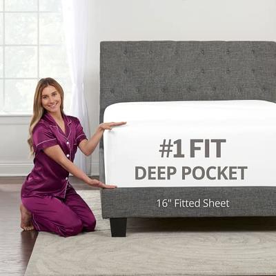 White Fitted Sheet – Twin Fitted Sheets Only – Microfiber Fitted Sheets 1  Pack Single Fitted Sheet Twin