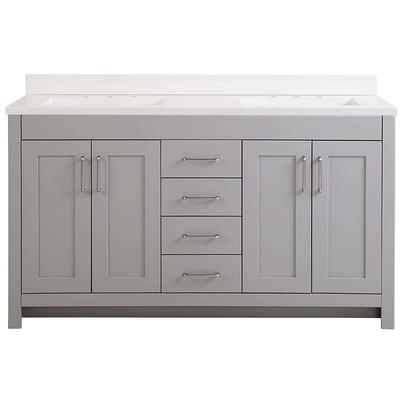 Brescia 30 in. W x 18 in. D x 36 in. H Bath Vanity in Grey with Vanity Top in WH