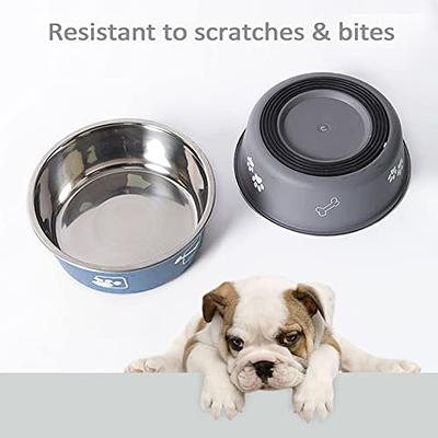 Gorilla Grip 100% Waterproof BPA Free Cat and Dog Bowls Silicone Feeding Mat  Set, Stainless