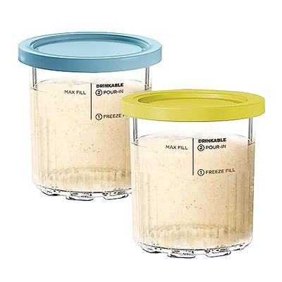 FIRJOY Assorted Colors Lids Replacement Ninja Creami Pints, 4-Count