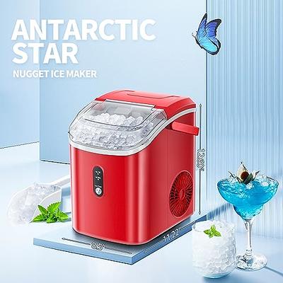 Antarctic Star Nugget Ice Maker Countertop with Soft Chewable Pellet Ice,  34Lbs/24H,Pebble Portable Ice Machine with Automatic Self-Cleaning