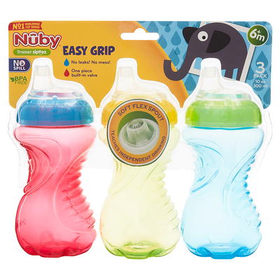 Clik-It Soft Spout Easy Grip Sippy Cup (3 Pack)