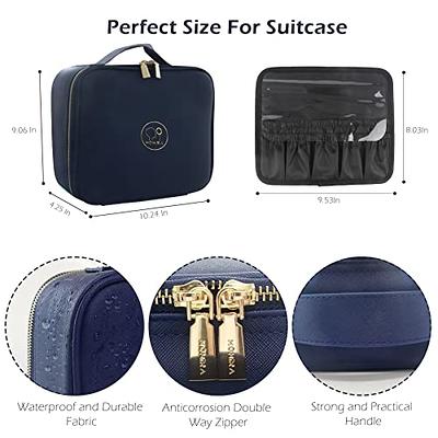 Momira Travel Makeup Case with Large Lighted Mirror Partitionable Cosmetic Bag Professional Cosmetic Artist Organizer, Waterproof Portable, Accessori