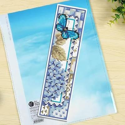 DIY Embroidered Bookmark Material Package Embroidery Starter Kit With  Flowers Plant Pattern Color Threads Handmade Bookmark