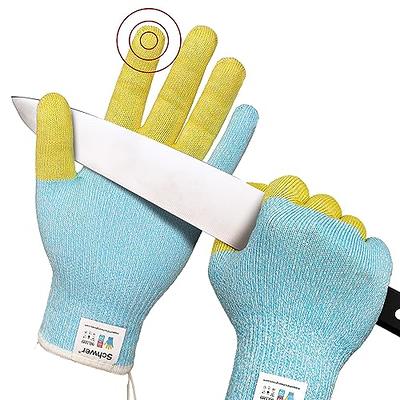 2 Pairs Evridwear Cut Resistant Gloves With Silicone Grip Dots, Food Grade  Level 5 Safety Protection Kitchen Working Kevlar Gloves For Cutting