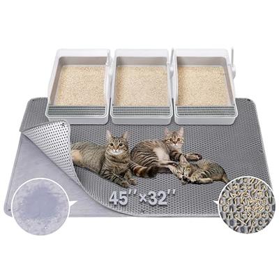 Kaxionage Cat Litter Mat, 15x24 Inch Litter Box Mat,Honeycomb Double Layer  Trapping Litter Mat Design,Waterproof Urine Proof Kitty Litter Mat,Easy