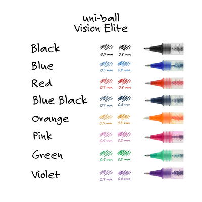 uni-ball Vision Elite Rollerball Pen, Bold Point (0.8 mm) Pen Tip, Black Ink,  4 Count - Yahoo Shopping