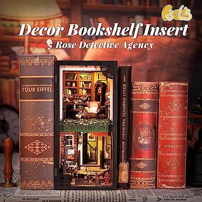 DIY Book Nook Kit, Rose Detective Agency Bookshelf Insert Decor, 3D Puzzle  Handmade Gift Miniature House Wooden with Light and Dust Cover -  Sweden