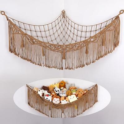 Stuffed Animal Net or Hammock with LED Light, Toy Storage Hammock Hanging  Stuffed Animal Storage Mesh Holder with Tassels for Kids Bedroom - Yahoo  Shopping