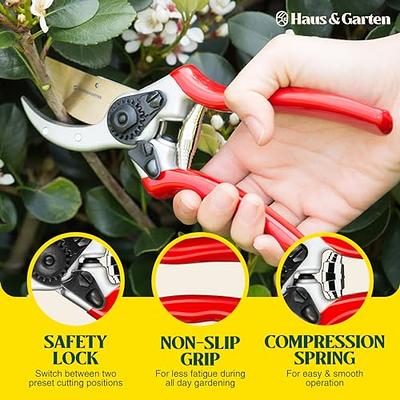 Garden Pruning Shears for Gardening Scissors Heavy Duty Clippers Bypass  Plant Pruners Handheld Tools Ergonomic Grip Handle - Made Grade High Carbon