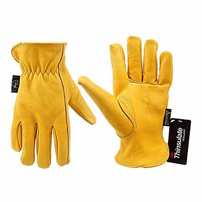 Durable and resistant bovine leather work gloves for driving trucks, w