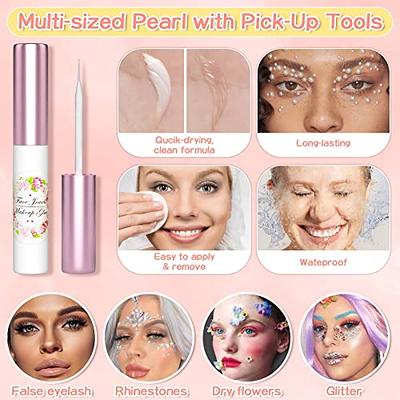 Hair Face Gems Rhinestone Kit with Makeup Glue, Colorful Jewels AB&Clear  Rhinestone Set, Wax Pencil Tweezer and Brush for Face Eye Hair Body Makeup