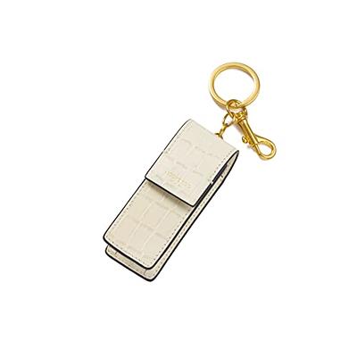 Cockatoo Snap-On Lipstick Holder Keychain, Genuine Leather Lipstick Case  with Keychain, Chapstick Holder Keyring (Beige) - Yahoo Shopping