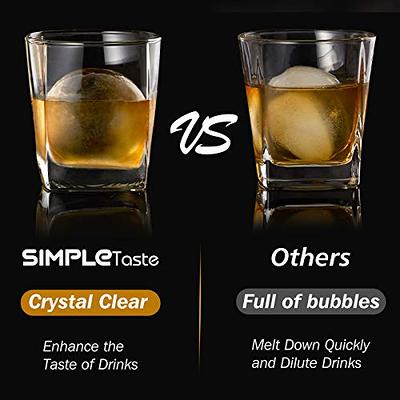 Crystal Clear Ice Cube Maker - 2.36 Inch Clear Ice Ball Mold, 2 Large  Silicone Sphere Ice Cube Tray for Whiskey, Cocktail and Drinks, With Ice  Tongs