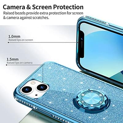 for iPhone 13 Mini/iPhone 13 Camera Lens ProtectorHD Anti-ScratchGlitter Camera Protector Cover for 13 Mini 5.4 inch/iPhone 13 6.1 inch,Silver Glitter