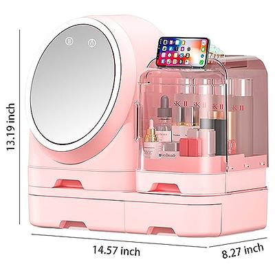 Yesland Makeup Organizer for Vanity, Plastic Desk Organizer with 3 Drawers  - Cosmetic Storage Box and Tabletop Cabinet for Lipsticks, Jewelry, Nail