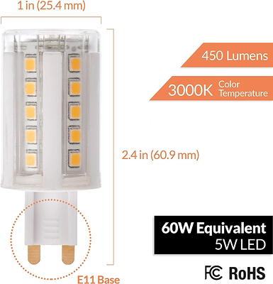 GY6.35 LED Light Bulb - 5W - 450 Lumens - Dimmable