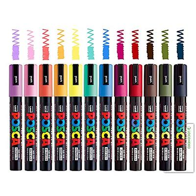 Uni-posca Paint Marker Pen BUNDLE SET , Mitsubishi Pencil Uni Posca Poster  Colour Marking Pens Extra Fine Point 12 Colours , Fine 15 Colors , Medium