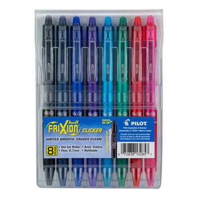Pilot® FriXion® Clicker Ball Erasable Gel Pens, Fine Point, 0.7 mm
