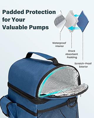 Wearable Breast Pump Bag with Cooler Compartment, Breast Pump Travel Bag  Compatible with Elvie, Momcozy S12 Pro, Willow & Medela Pump, Carrying Case