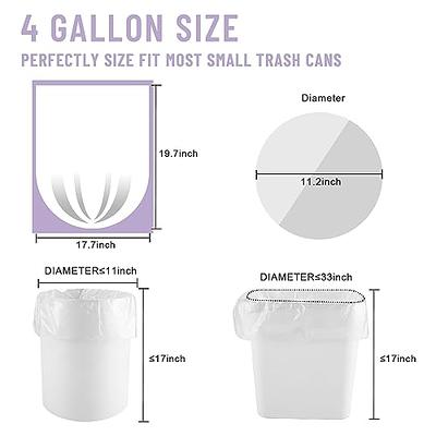 Charmount Small Garbage Bags, 4 Gallon Mini Strong Trash Bags for Bathroom  Can Kitchen Bedroom Unscented, 80 Count, Clear