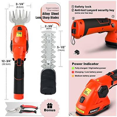 Cordless Hedge Trimmer, Mellif for Dewalt 20V Max Battery (Battery NOT  Included) Brushless Bush Trimmer Handheld Shrub Trimmer w/ 22'' Dual-Action  Blade & 3/5 Cutting Capacity & 1500RPM & Safety Lock 