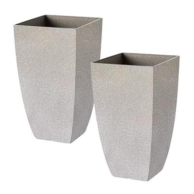 Kante 3 Piece 18, 14, and 10W Round Planters, Outdoor Indoor Modern  Planter Pots, Lightweight, Weather Resistant, Seamless with Drainage Hole  Set