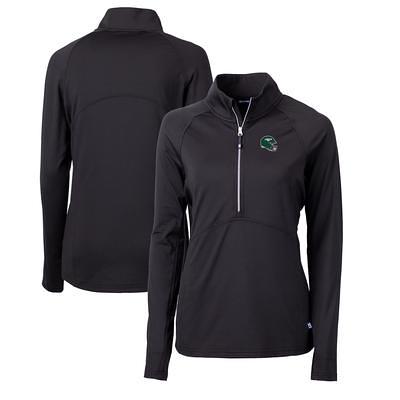 Women's Cutter & Buck Black Detroit Lions Helmet Logo DryTec Forge Tonal  Stripe Stretch Half-Zip Top