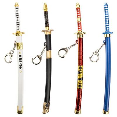 Simple polymer 4 Pcs Japanese Sword Keychains Small Pirate Knife