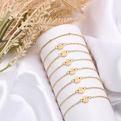 Dainty Gold Bracelets for Women, 14k Gold Filled Adjustable Layered Bracelet  Cute Gold Bracelets for Women Jewelry 