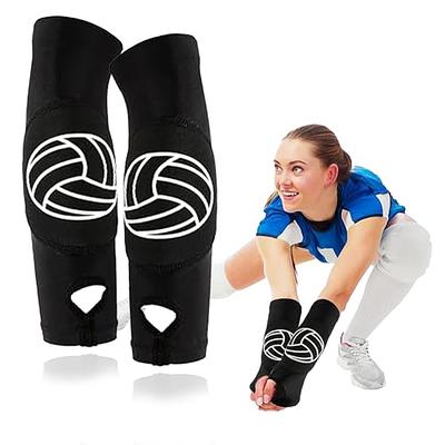 2 Pairs Volleyball Arm Sleeves Passing Hitting Forearm Training Equipment  with Padded and Thumb Hole for Teen Women Men