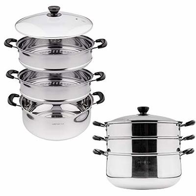 1 Sets Layer 2 Tiers Stainless Steel Food Steamer Pot Soup Steam Pot  Cooking Cookware Kitchen