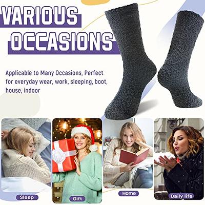 5 Pack Women Girls Fuzzy Fluffy Socks, Cabin Soft Warm Slipper