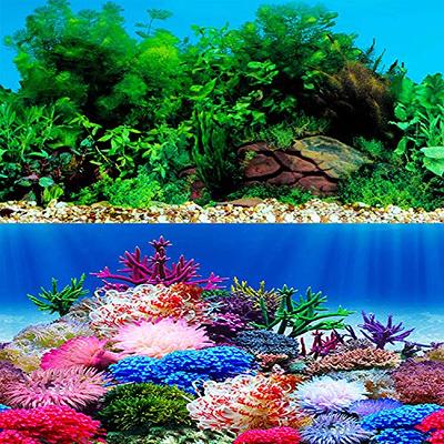 POPETPOP Fish Tank Background - 2 Sided Wallpaper Background Aquarium  Background Sticker 10 Gallon Tank - 30x42cm