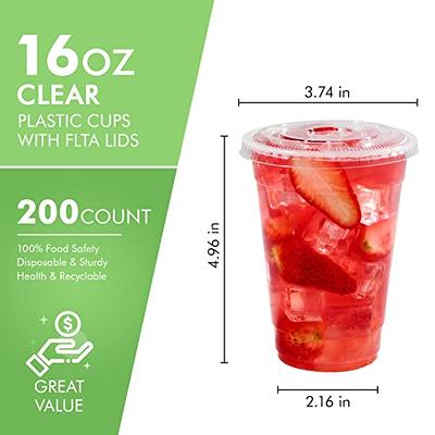 FROZIP 50 Pack 16oz Plastic Coffee Cups with Sip Lids - Strawless Clear Plastic  Cups with Lid