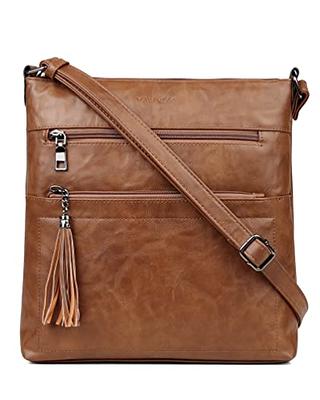 FashionPuzzle Multi Pocket PU Leather Casual Crossbody Bag with Adjustable  Strap