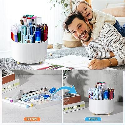 Artby7 Desk Organizer Pencil Holder for Desk, 2 Pack 360° Rotating