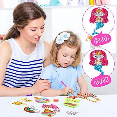 Diamond Art for Kids, Crafts for Girls Ages 8-12, Gem Arts and Crafts for Kids  Ages 6 8 10 12 for Beginners, Rhinestone Full Drill Diamond Painting Kits  for Kids - 4 Pieces